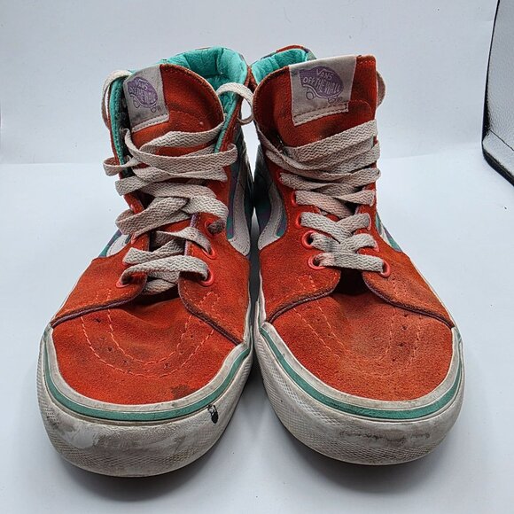 Vans Sk8 Hi Crazy Check Cherry Tomato Womens Size 8 Sneaker Shoes Casual Walking - Picture 2 of 13